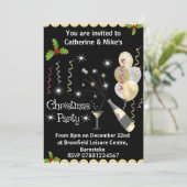 Invitation à la fête de Noël - Noir & Or (Debout devant)