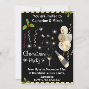 Invitation à la fête de Noël - Noir & Or