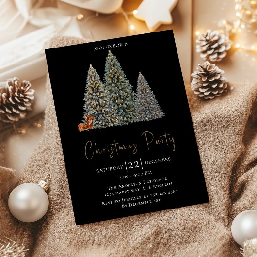 Invitation à la fête de Noël noire - Hiver