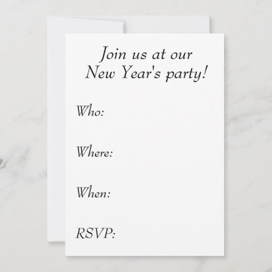 Invitation à la fête de Noël, Nouvel An (Dos)