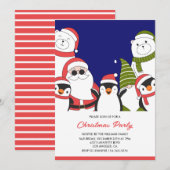 Invitation à la fête de Noël Ours Santa Cool (Devant / Derrière)