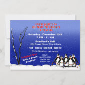 Invitation à la fête de Noël - Penquins - Humour (Dos)
