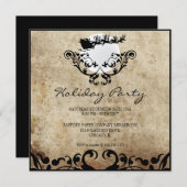 Invitation à la fête de Noël - Père Noël et Reinde (Devant / Derrière)