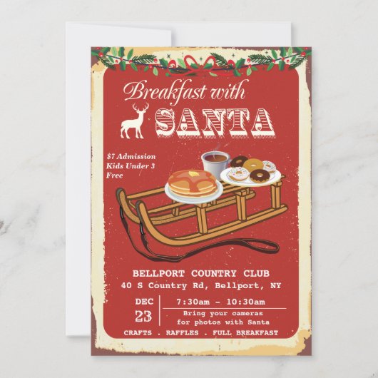 Invitation à la fête de Noël Petit déjeuner avec l (Devant)