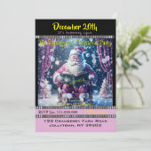 Invitation à la fête de Noël Pinkish Père Noël (Debout devant)