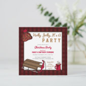 Invitation à la fête de Noël Plaid Holly Jolly (Debout devant)