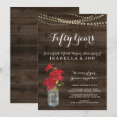 Invitation à la fête de Noël Poinsettia (Devant / Derrière)