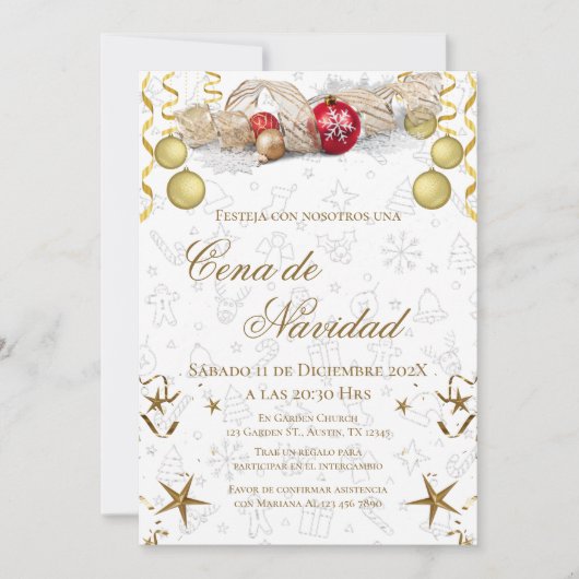 Invitation à la fête de Noël Posada Navideña (Devant)