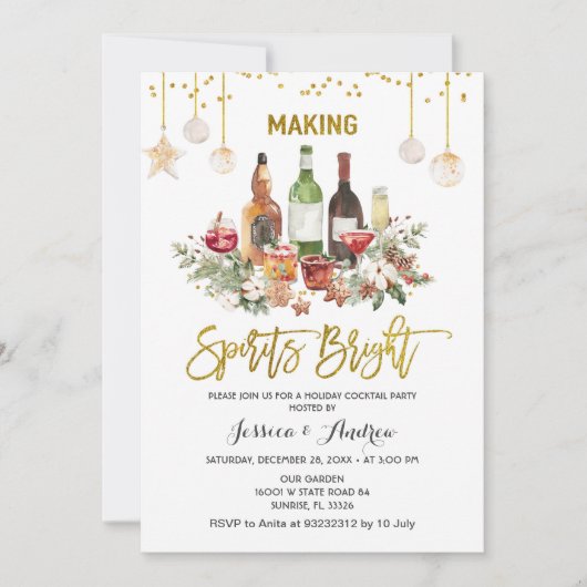 Invitation à la fête de Noël pour égayer les espri (Devant)