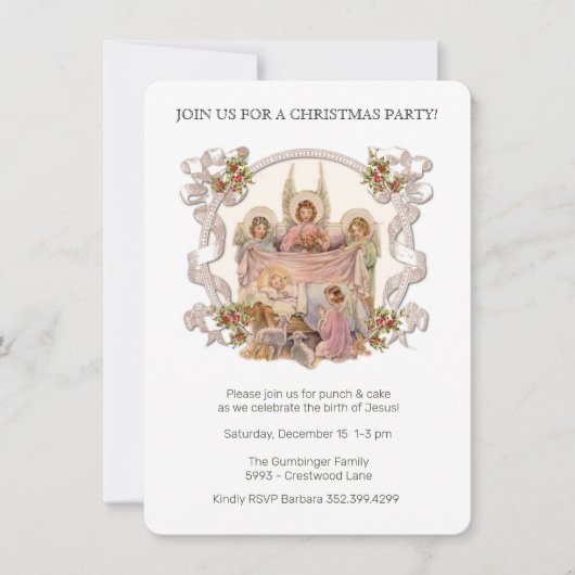 Invitation à la fête de Noël pour Jésus (Devant)