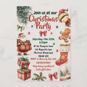 Invitation à la fête de Noël pour les enfants et l