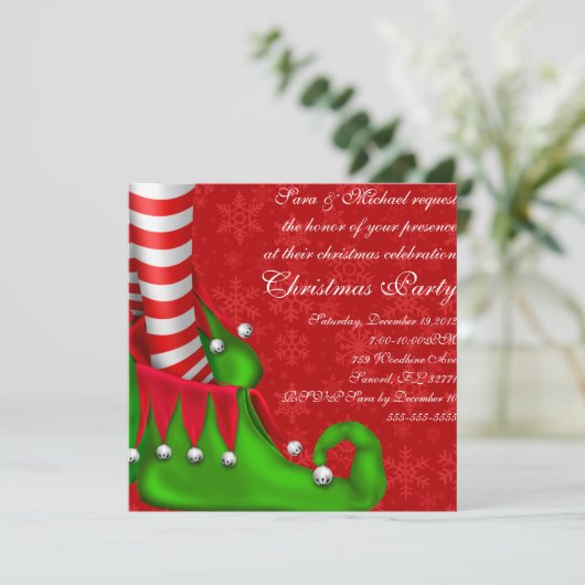 Invitation à la fête de Noël pour une chaussure d' (Debout devant)
