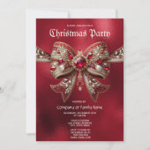 Invitation à la fête de Noël Red Bow (Devant)