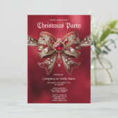 Invitation à la fête de Noël Red Bow (Debout devant)