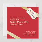 Invitation à la fête de Noël Red Golden Bow (Dos)