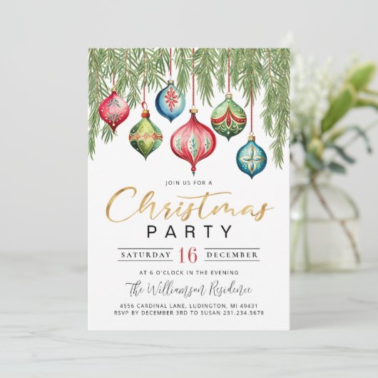 Invitation à la fête de Noël rétro moderne (Debout devant)