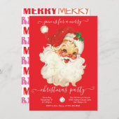 Invitation à la fête de Noël Retro Père Noël moder (Devant / Derrière)