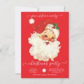 Invitation à la fête de Noël Retro Père Noël moder (Devant)