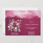Invitation à la fête de Noël rose (Devant)
