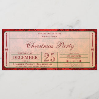 Invitation à la fête de Noël rouge