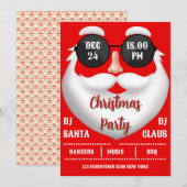 Invitation à la fête de Noël rouge (Devant / Derrière)