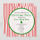 Invitation À La Fête De Noël Rouge Blanc Et Vert (Devant / Derrière)