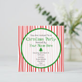 Invitation À La Fête De Noël Rouge Blanc Et Vert (Debout devant)