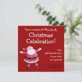 Invitation à la fête de Noël rouge du Père Noël (Debout devant)