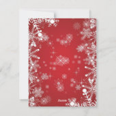 Invitation à la fête de Noël rouge et blanc (Dos)
