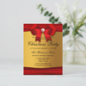 Invitation à la fête de Noël rouge, or et diamant (Debout devant)