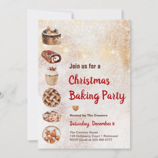 Invitation à la fête de Noël rustique (Devant)