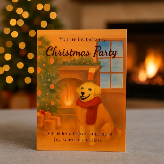 Invitation à la fête de Noël | Scène de chien conf