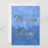 Invitation à la fête de Noël Silver Blue Poinsetti (Devant)