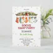 Invitation à la fête de Noël Sock Swap (Debout devant)