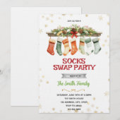 Invitation à la fête de Noël Sock Swap (Devant / Derrière)