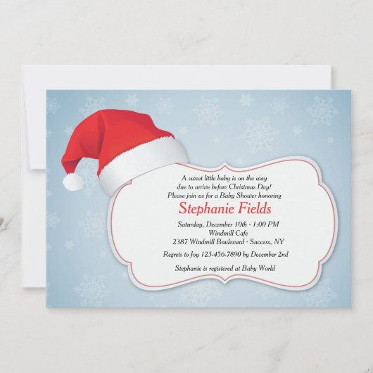 Invitation à la fête de Noël sous la douche (Devant)