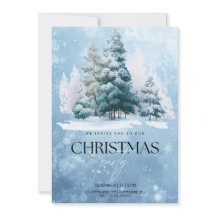 Invitation à la fête de Noël sous la neige d'hiver