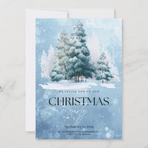 Invitation à la fête de Noël sous la neige d'hiver