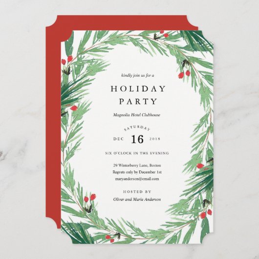 Invitation à la fête de Noël sous le gui (Devant / Derrière)