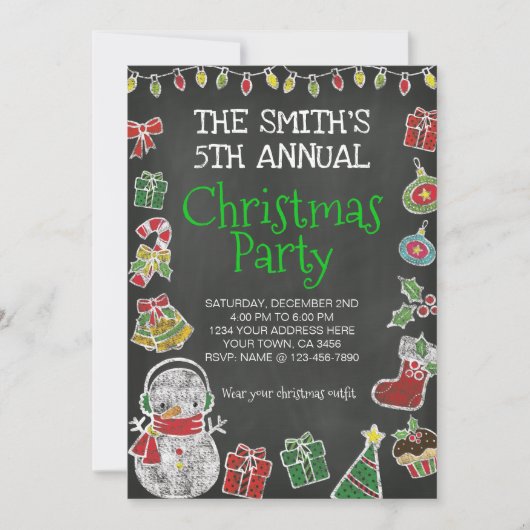 Invitation à la fête de Noël, tableau de bord (Devant)