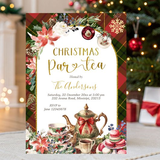 Invitation à la fête de Noël Tea Holiday