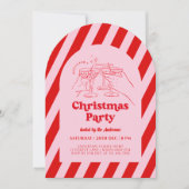 Invitation à la fête de Noël tirée à main rétro (Devant)