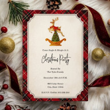 Invitation à la fête de Noël | Traîneau vintage de