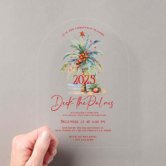 Invitation à la fête de Noël tropicale sous les pa (In situ (ordinateur de poche))