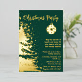 Invitation à la fête de Noël verte et or (Debout devant)
