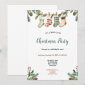 INVITATION À LA FÊTE DE NOËL VERTE, ROUGE, BRUNE (Devant / Derrière)