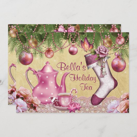 Invitation à la fête de Noël victorienne (Devant / Derrière)