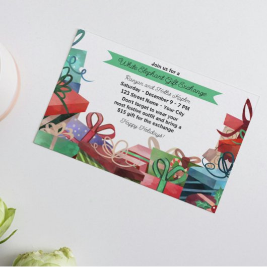 Invitation à la fête de Noël White Elephant
