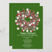 Invitation à la fête de Noël Wreath (Devant / Derrière)