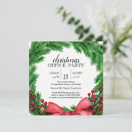 Invitation à la Fête de Noël Wreath (Debout devant)